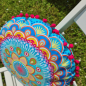 Preview: Rundes Kissen Mandala Blume klein 31cm